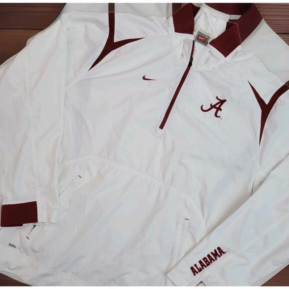 Alabama Crimson Tide Jacket Mens L White Storm Fit College Football Nike - Picture 1 of 11